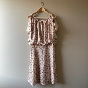 𝅺VINTAGE | 90s Floral Flutter Sleeve Dress